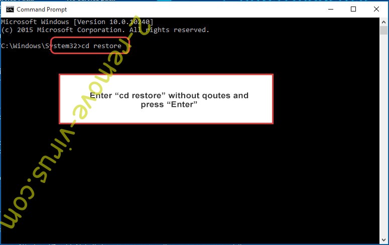 Uninstall Wizard Ransomware - command prompt restore