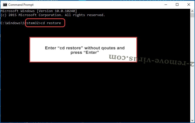 Uninstall Avest ransomware - command prompt restore