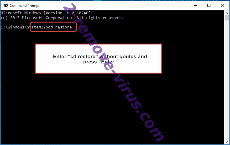 Uninstall Al-Namrood Locker - command prompt restore