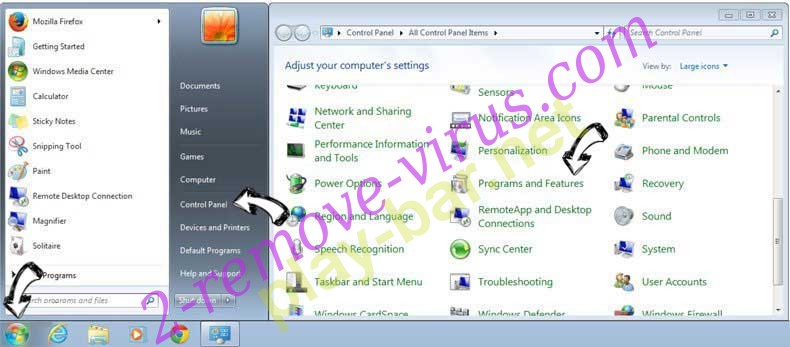 Uninstall We Have Hacked Your Website Email Scam from Windows 7