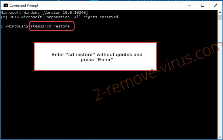 Uninstall .Dme ransomware - command prompt restore