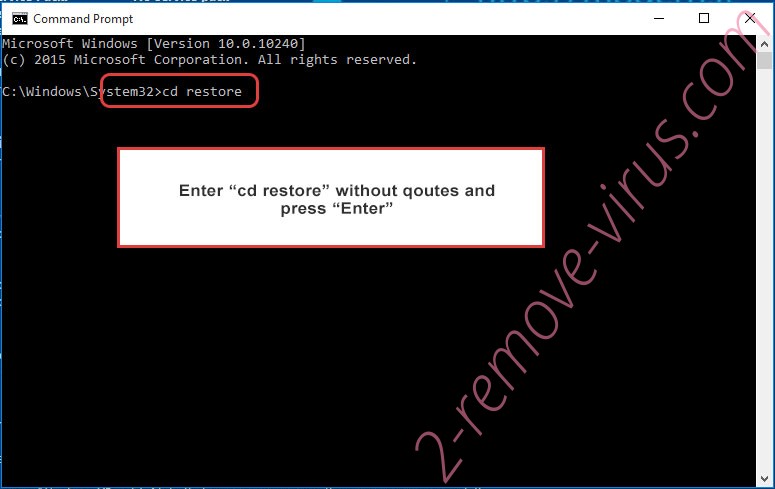 Uninstall Il tuo computer e stato infettato da Cryptolocker! - command prompt restore