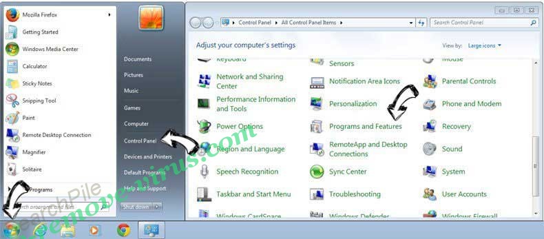 Uninstall Search Manager virus from Windows 7