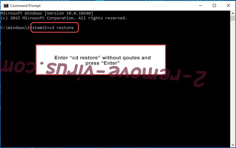 Uninstall Systemdown@india.com - command prompt restore