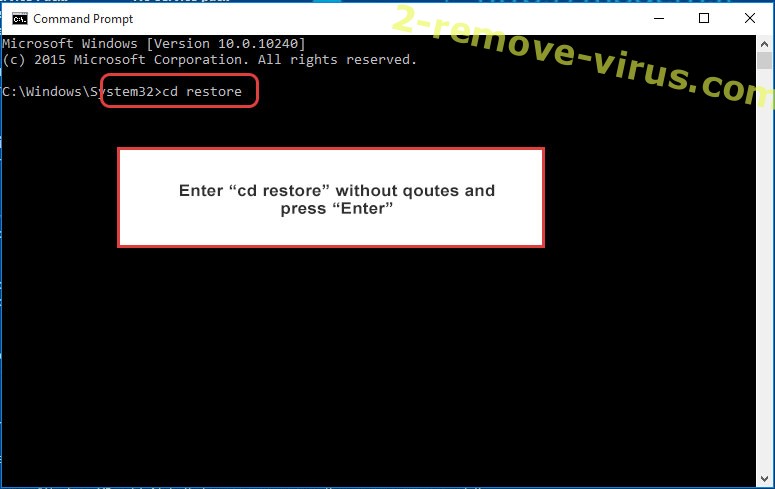 Uninstall LCK ransomware - command prompt restore