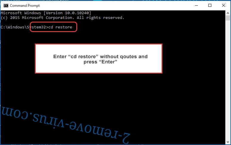 Uninstall Birbware Ransomware - command prompt restore