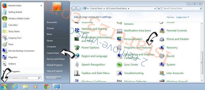 Uninstall Istart123.com from Windows 7