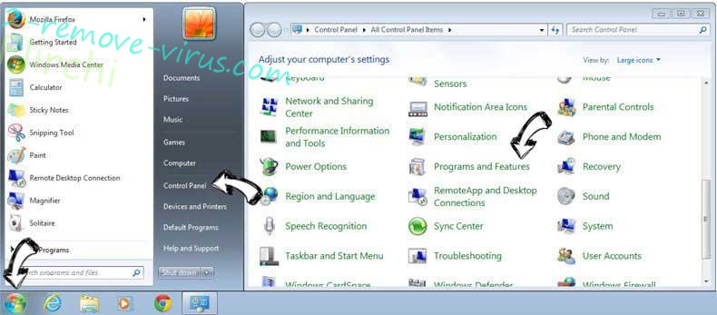 Uninstall Moosjs.cn from Windows 7