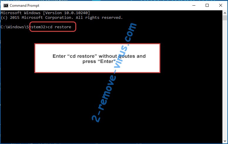 Uninstall Chily ransomware - command prompt restore