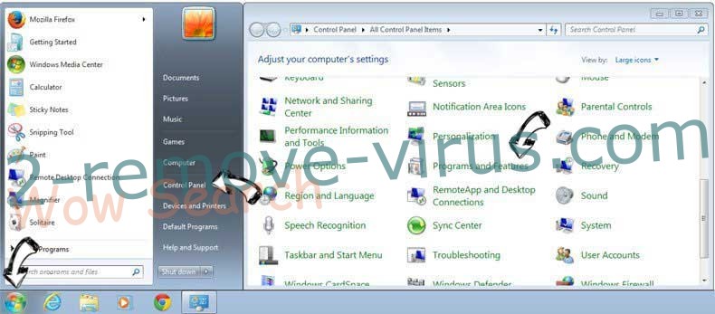 Uninstall SearchGrape.com from Windows 7