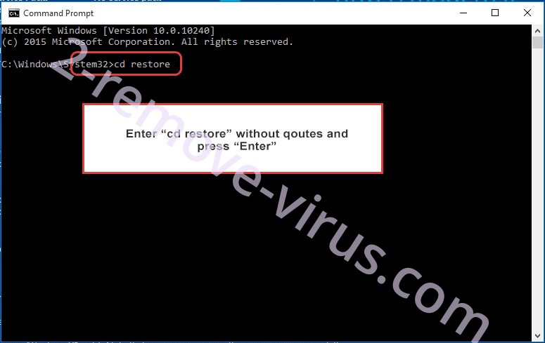 Uninstall .Peet file ransomware - command prompt restore