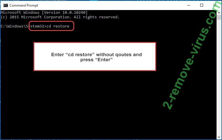Uninstall .Futm Ransomware - command prompt restore