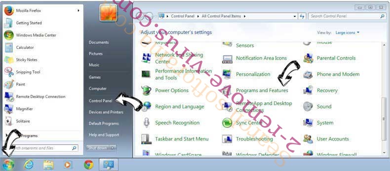 Uninstall Web Score by Protecto from Windows 7