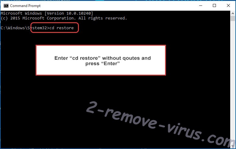 Uninstall GDCB Virus - command prompt restore