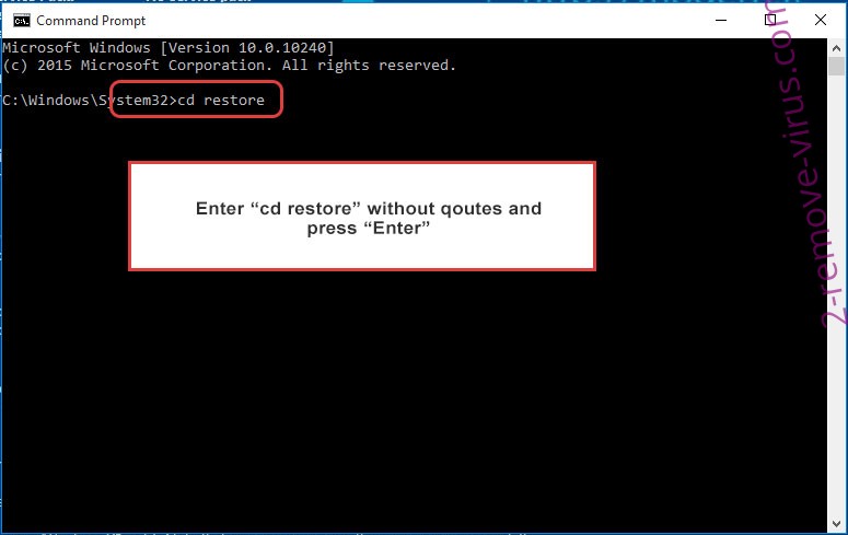 Uninstall BASS-FES ransomware virus - command prompt restore