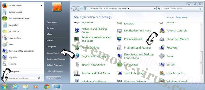 Uninstall free.hyperlinksearch.net from Windows 7