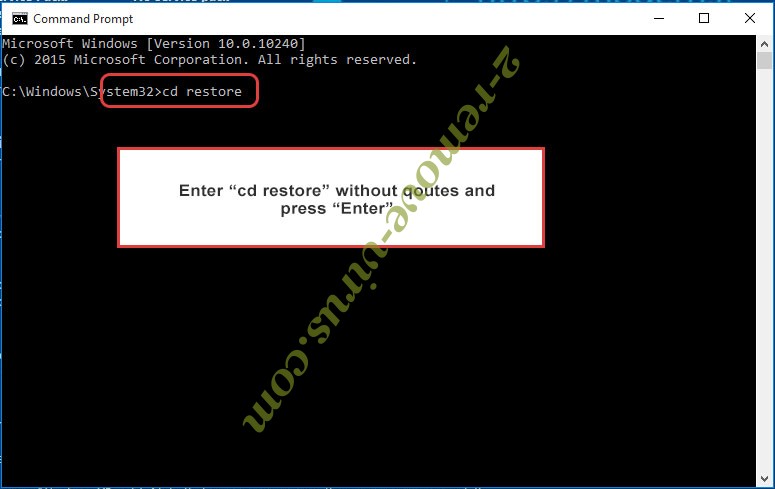 Uninstall Ekans Ransomware - command prompt restore