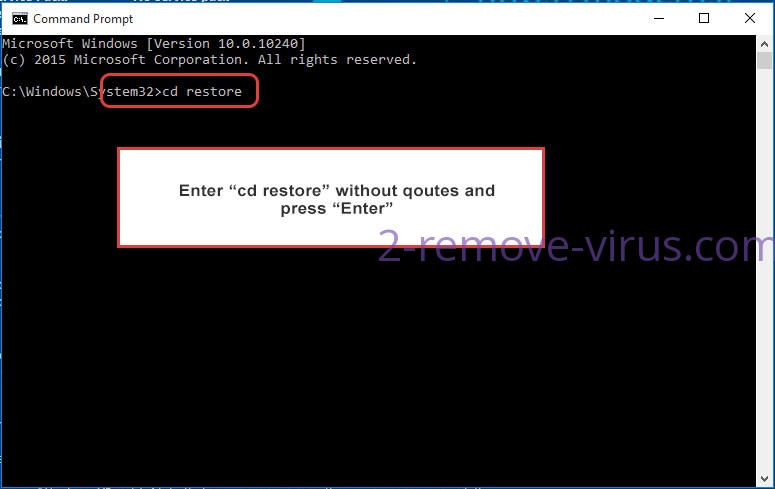 Uninstall Uyit ransomware - command prompt restore