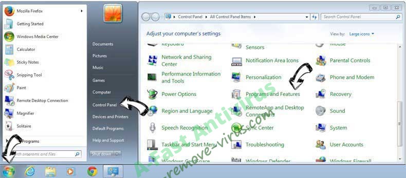 Uninstall A-Fast Antivirus from Windows 7