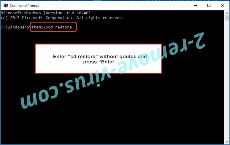 Uninstall Mallox ransomware - command prompt restore