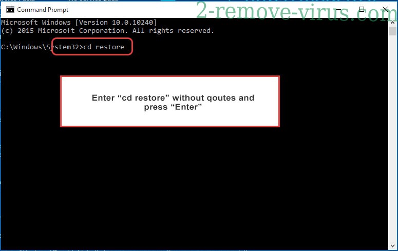 Uninstall .Nobu file Ransomware - command prompt restore