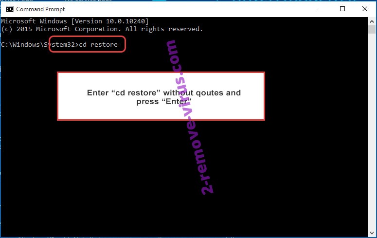 Uninstall File Spider Ransomware - command prompt restore