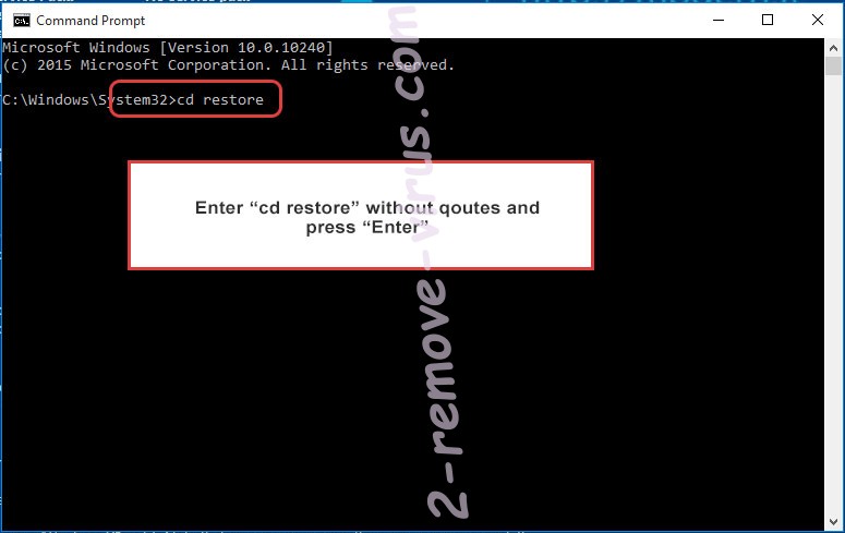 Uninstall .Swat extension Ransomware - command prompt restore