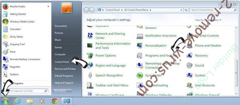 Uninstall ISP HAS BLOCKED YOUR PC Scam from Windows 7