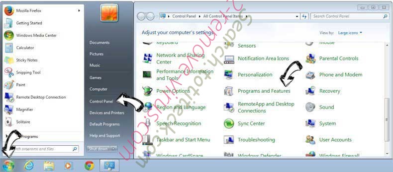 Uninstall Builder Logo Ads from Windows 7