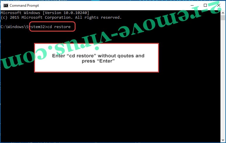 Uninstall Scarabey ransomware - command prompt restore