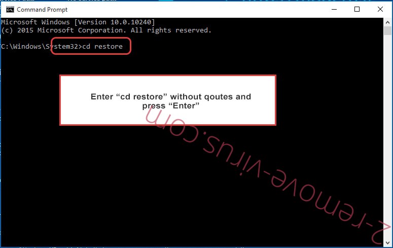 Uninstall Nnqp Ransomware - command prompt restore