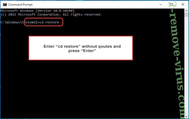 Uninstall Miia Ransomware - command prompt restore