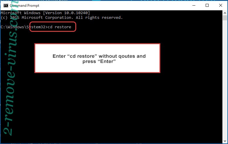 Uninstall PLAM ransomware - command prompt restore