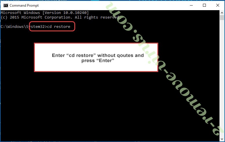 Uninstall Scorp Ransomware - command prompt restore