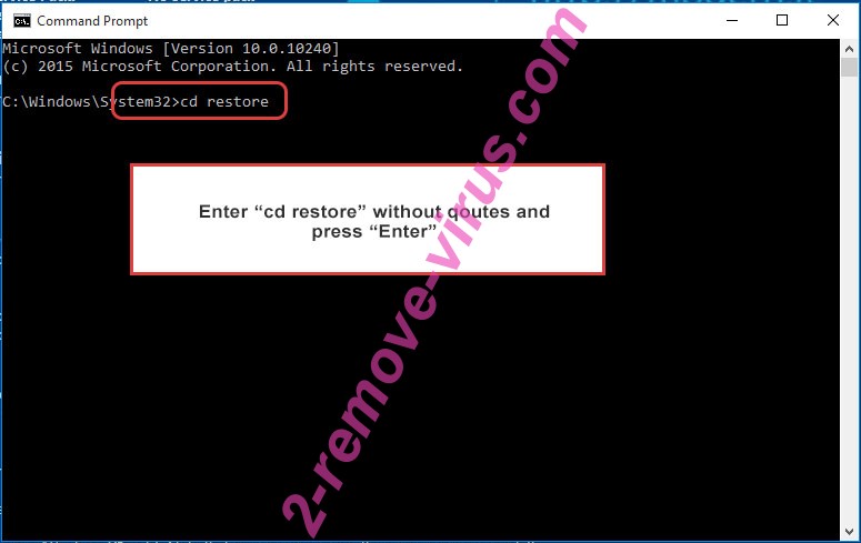 Uninstall Nissenvelten Ransomware - command prompt restore