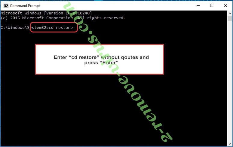 Uninstall Rdtwrmogzav Ransomware - command prompt restore