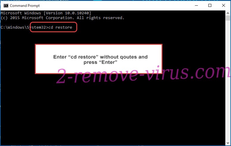 Uninstall T800 Ransomware - command prompt restore