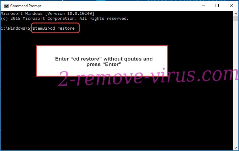 Uninstall OOSS ransomware - command prompt restore