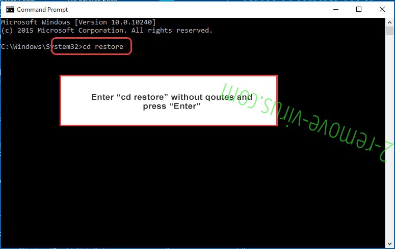Uninstall .Jupstb ransomware virus - command prompt restore