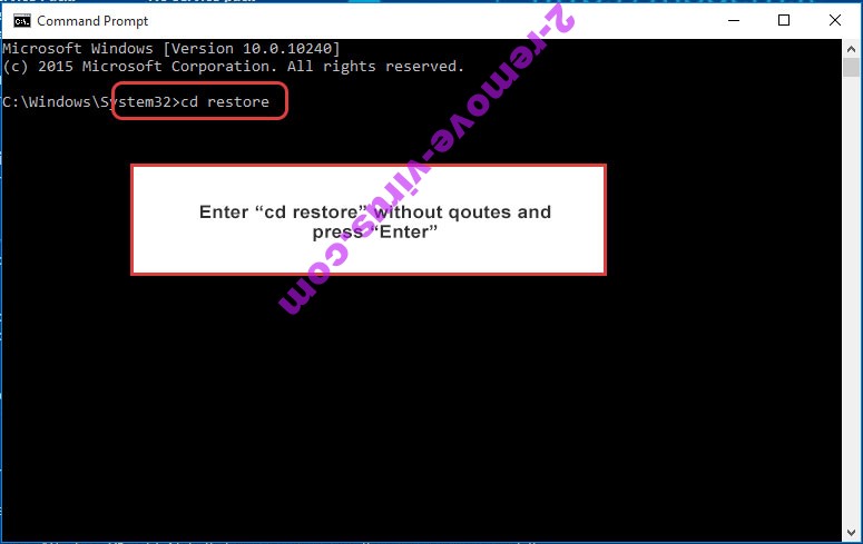 Uninstall Brick ransomware - command prompt restore