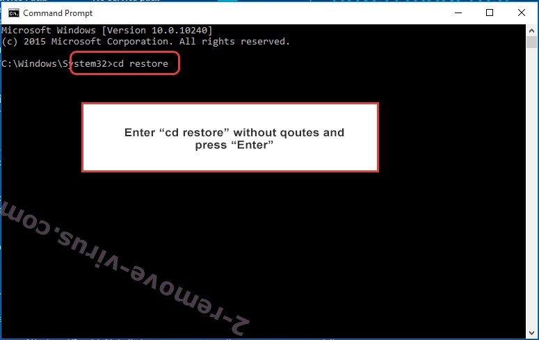 Uninstall LockfilesKR ransomware - command prompt restore