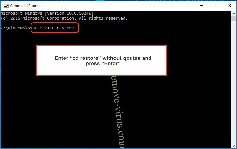 Uninstall WKSGJ ransomware - command prompt restore