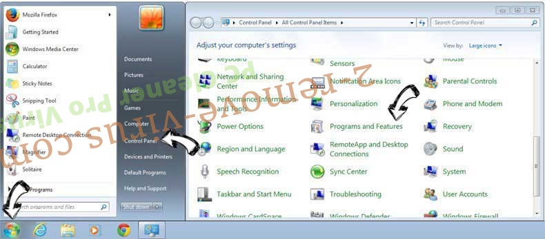 Uninstall Newsearch123.com from Windows 7