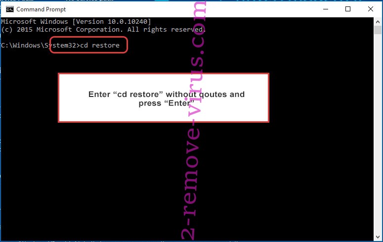 Uninstall Nochi ransomware - command prompt restore