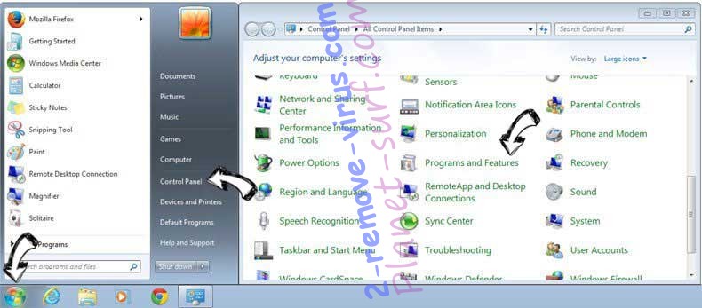 Uninstall Easyformsfinder.com from Windows 7