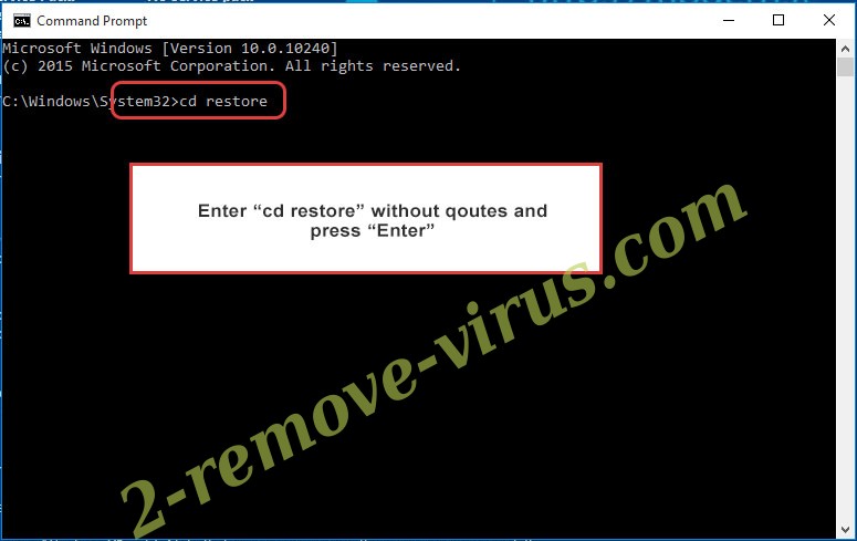 Uninstall Tywd ransomware - command prompt restore