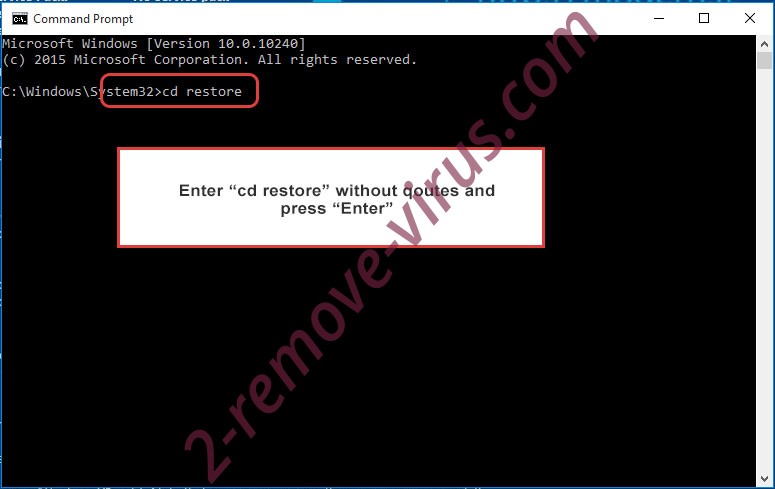 Uninstall CopperStealer Malware - command prompt restore