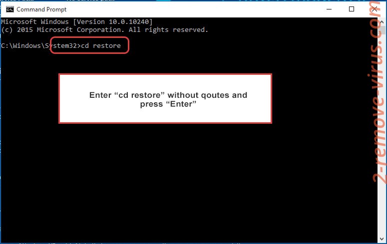 Uninstall 8b5lc Ransomware - command prompt restore