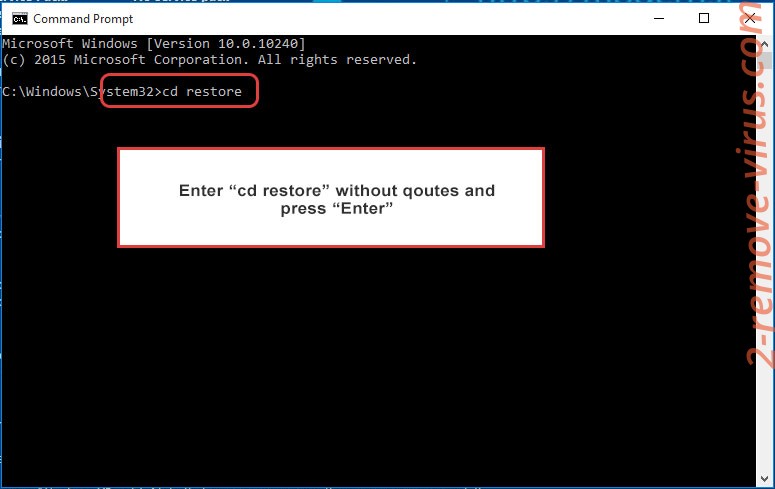 Uninstall FuuCry ransomware - command prompt restore