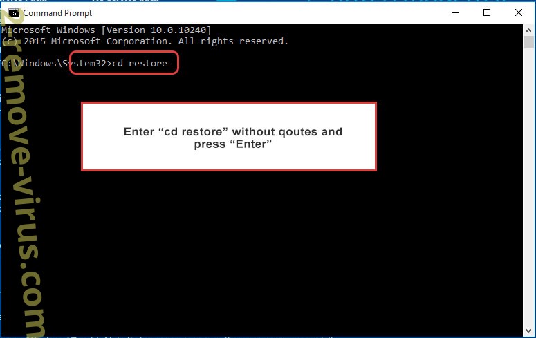 Uninstall Napoli Merda ransomware - command prompt restore